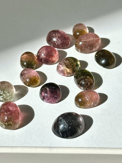 Bi colored tourmaline gemstone