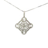 4 Leaf Petals Pendant in White Gold with Diamonds