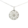 Diamond Circle Swirl Pendant with White Gold