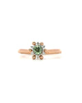 18K Pink Gold Alexandrite Diamond Engagement Ring - Round Cut - R24019