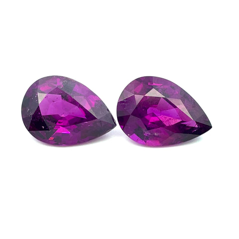 8.08cts Natural Gemstone Purple Rhodolite Garnet Pair - Pear Shape - 21728RGT