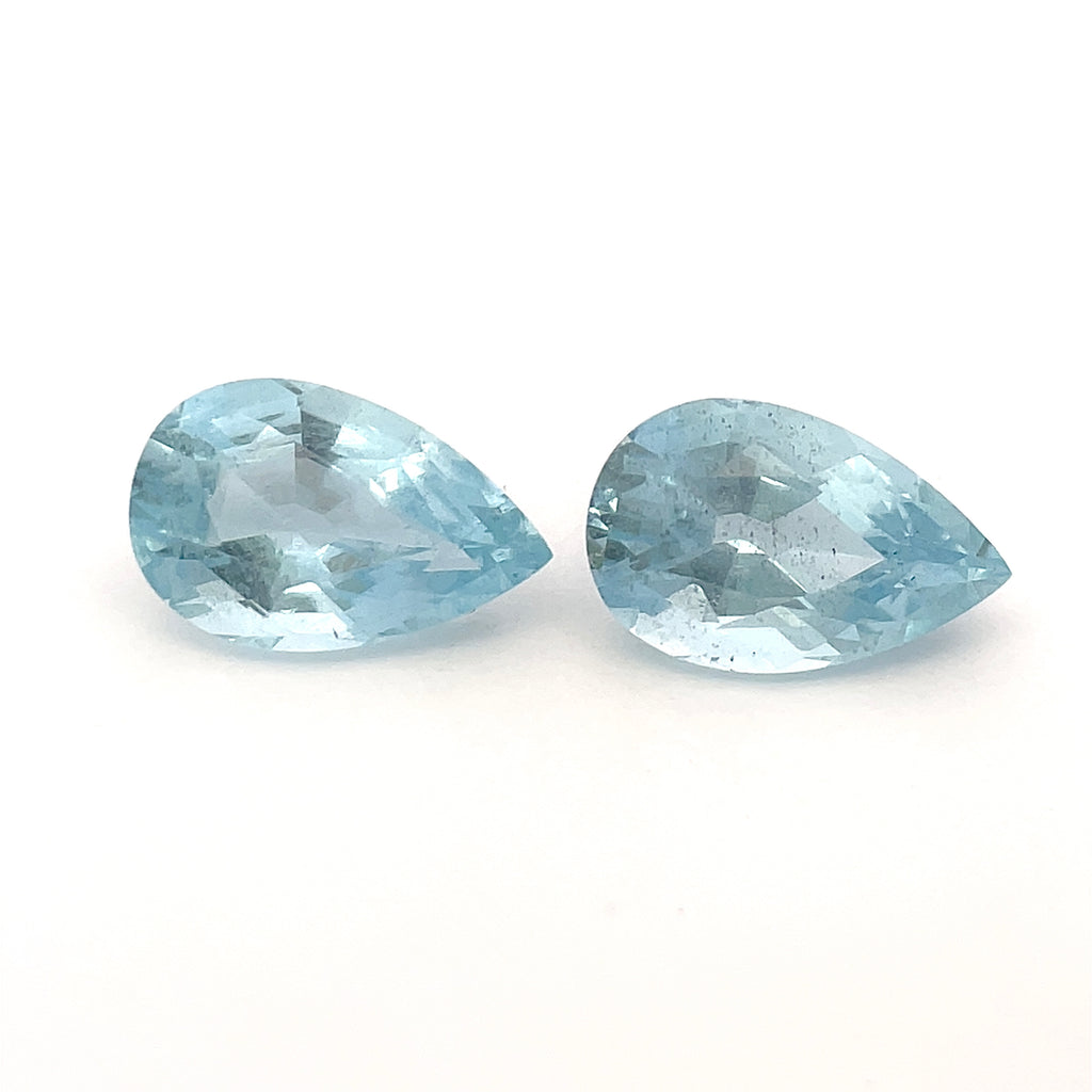 4.92cts Natural Blue Aquamarine Gemstone Pair  - Pear Shape - 22200RGT