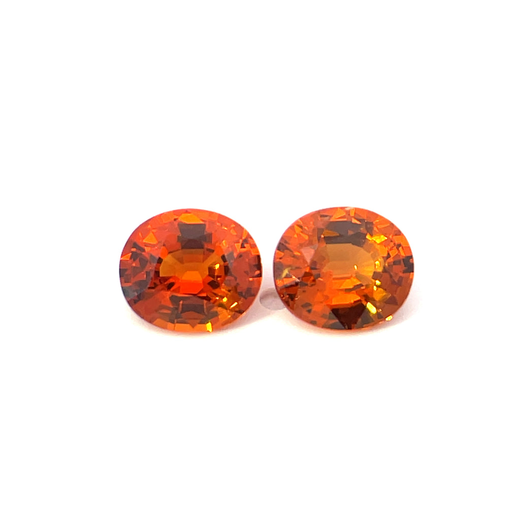 2.94 cts Natural Gemstone Fanta Spessartite Garnet Pair - Oval Shape Pair - 22350RGT