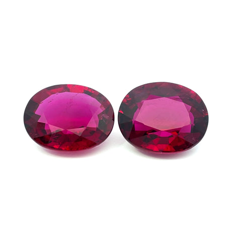 15.20cts Natural Gemstone Rubellite Tourmaline Pair - Oval Shape - 22356RGT