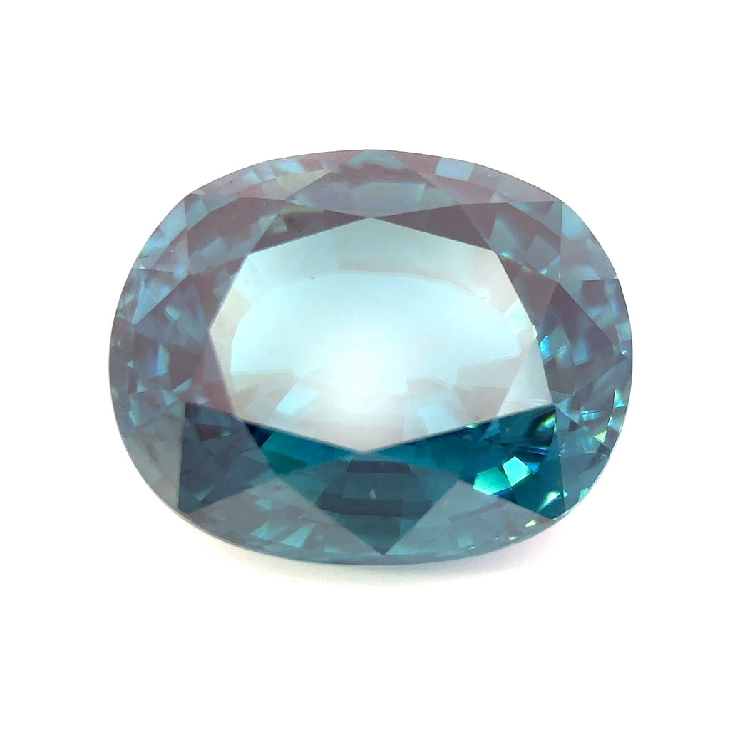 31.75 cts Natural Gemstone Blue Zircon from Cambodia - Cushion Shape - 23277RGT