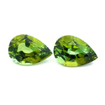 6.70cts Natural Gemstone Vivid Olive Green Tourmaline Pair - Pear Shape - 23297RGT