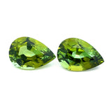 6.70cts Natural Gemstone Vivid Olive Green Tourmaline Pair - Pear Shape - 23297RGT