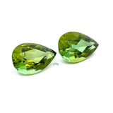 6.70cts Natural Gemstone Vivid Olive Green Tourmaline Pair - Pear Shape - 23297RGT