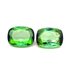 3.89 cts Natural Green Tourmaline Gemstone Pair - Cushion Shape - 23408RGT