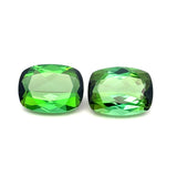 3.89 cts Natural Green Tourmaline Gemstone Pair - Cushion Shape - 23408RGT