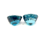 17.89 cts Natural Gemstone Blue Zircon Pair from Cambodia - Cushion Shape - 23541RGT