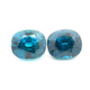 17.89 cts Natural Gemstone Blue Zircon Pair from Cambodia - Cushion Shape - 23541RGT