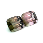 12.96 cts Natural Bi-color Tourmaline Gemstone Pair - Cushion Shape - 24162RGT+D046