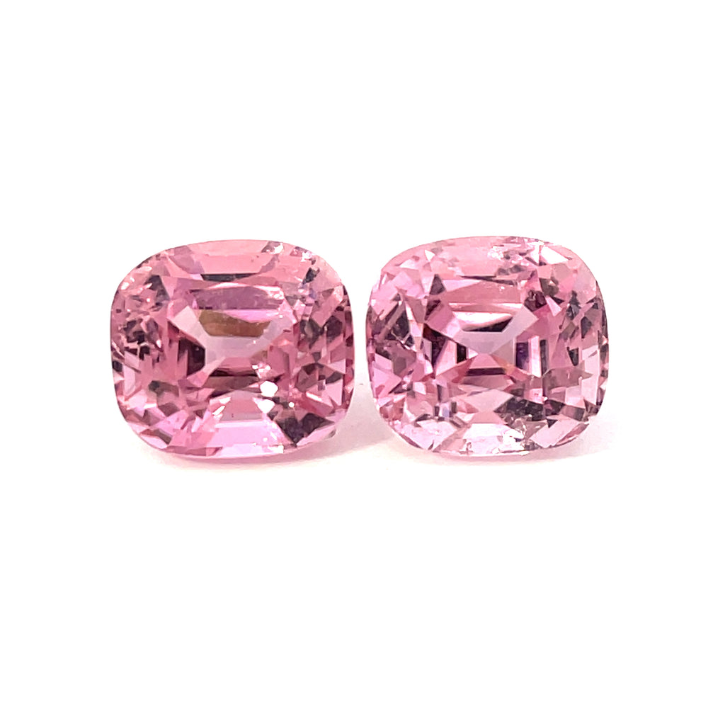 6.99 cts Natural Gemstone Baby Pink Tourmaline Pair - Cushion Shape - 24230RHK