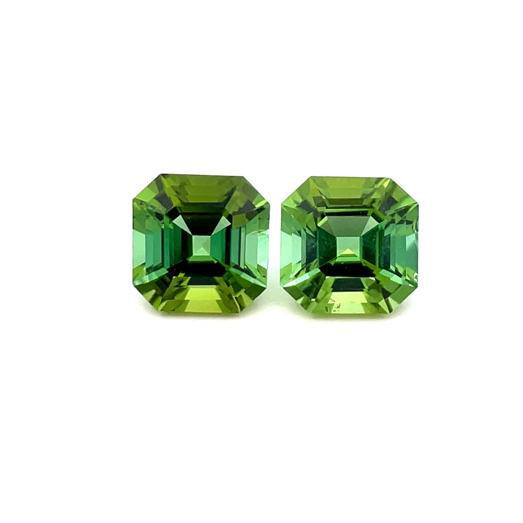 2.83cts Natural Gemstone Green Tourmaline Pair - Emerald Cut - 24294RGT