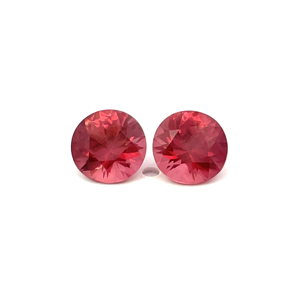 2.63 cts Natural Peachy Pink Malaya Garnet Gemstone - Round Shape Pair - 24302RGT