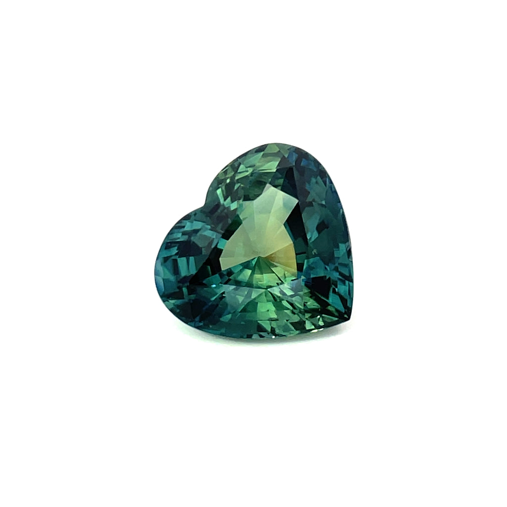 6.06 cts Natural Unheated Gemstone Teal Sapphire - Heart Shape - 24375AFR