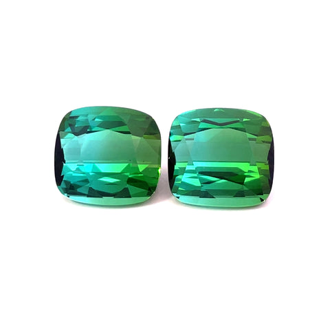8.18cts Natural Lagoon Bi-Color Tourmaline Gemstone - Cushion Shape - 24470RGT