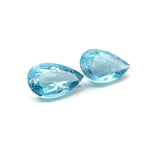 4.94 cts Natural Blue Aquamarine Gemstone Pair  - Pear Shape - 24492RGT