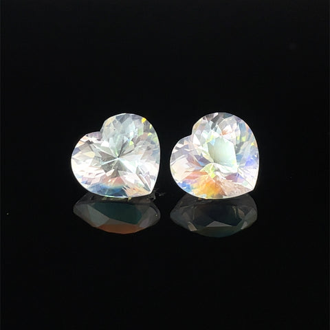 3.22cts Natural Rainbow Moonstone Gemstone Pair - Heart Shape - 24743RGT