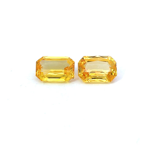 2.20cts Natural Heated Yellow Sapphire Gemstone Pair - Octagon Shape - 24855RGT