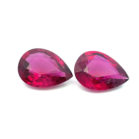 6.20cts Natural Gemstone Rubellite Tourmaline Pair - Pear Shape - 24879RGT