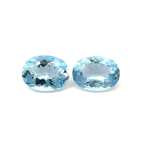 1.26 cts Natural Blue Aquamarine Gemstone Pair  - Oval Shape - 24483RGT