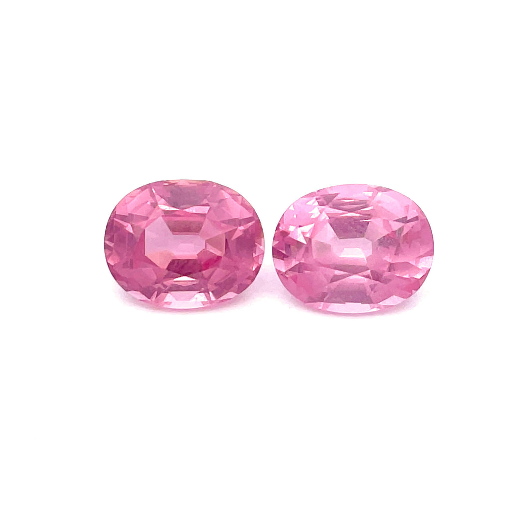 3.45 cts Natural Baby Pink Mahenge Spinel Gemstone Pair - Oval Shape - 24894RGT