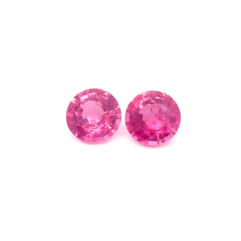 1.48 cts Natural Vivid Pink Mahenge Spinel Gemstone Pair - Round Shape - 24895RGT