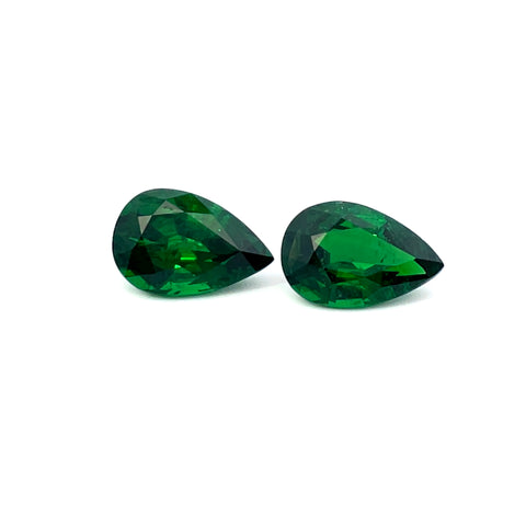 2.50cts Natural Gemstone Green Tsavorite Garnet Pair - Pear Shape - 24910RGT