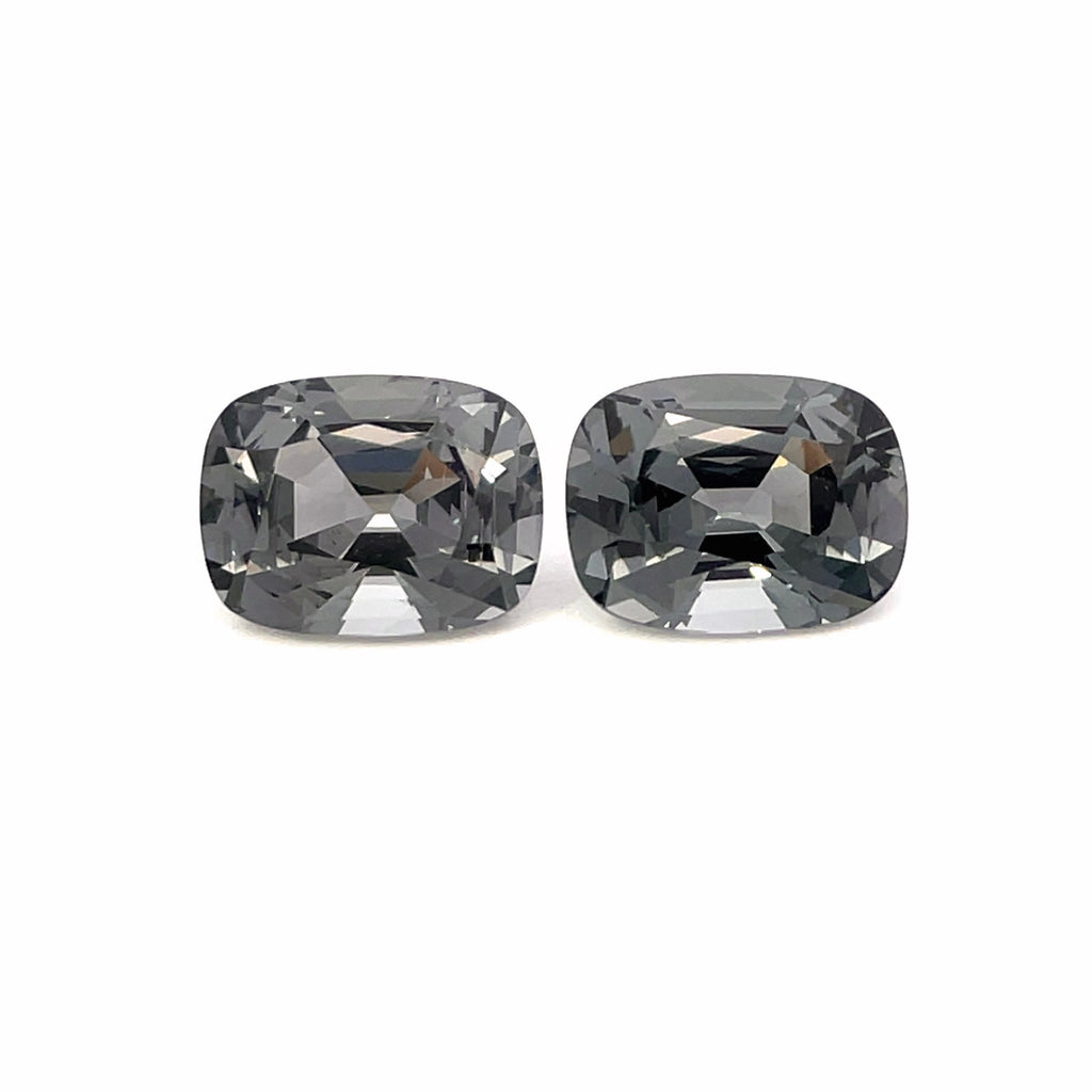 3.84cts Natural Gray Spinel Gemstone Pair - Cushion Shape - 24954RGT