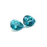 5.90cts Natural Gemstone Blue Zircon from Cambodia Pair - Pear Shape - 24969RGT