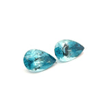 6.84cts Natural Gemstone Blue Zircon from Cambodia Pair - Pear Shape - 24970RGT