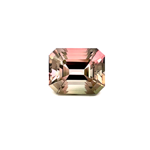 4.11cts Natural Bi Color Tourmaline Gemstone - Octagon Shape - 25024RGT