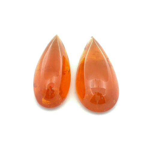 35.27cts Natural Fanta Spessartite Garnet Cabochon Pair - Pear Shape - 25083RGT