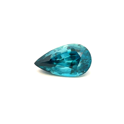 4.98cts Natural Gemstone Blue Zircon from Cambodia - Pear Shape - 25285RGT