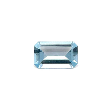 1.37cts Natural Blue Aquamarine Gemstone  - Emerald Cut  - 25358RGT