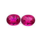 3.50cts Natural Gemstone Rubellite Tourmaline Pair - Oval Shape - 25389RGT