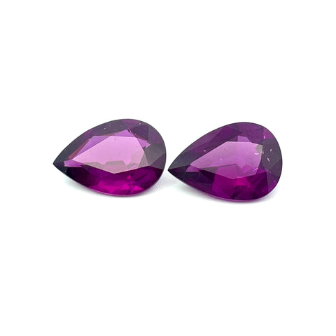 7.30cts Natural Gemstone Purple Rhodolite Garnet Pairs - Pear Shape - 25463RGT