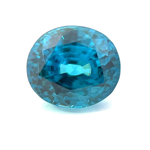 17.21cts Natural Gemstone Blue Zircon from Cambodia - Oval Shape - 25657RGT
