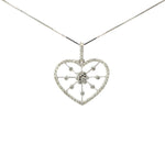 Heart Pendant in White Gold with Diamonds