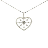 Heart Pendant in White Gold with Diamonds