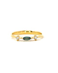 18K Yellow Gold Alexandrite Diamond Engagement Ring - Marquise Cut - R24006