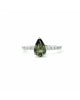 18K White Gold Alexandrite Diamond Engagement Ring - Pear Cut - R24008