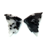 25.25cts Natural Black White Butterfly Quartz Carving - BC30