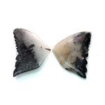 26.47cts Natural Black White Butterfly Quartz Carving - BC31