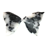 24.89cts Natural Black White Butterfly Quartz Carving - BC44