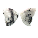 31.96cts Natural Black White Butterfly Quartz Carving - BC57