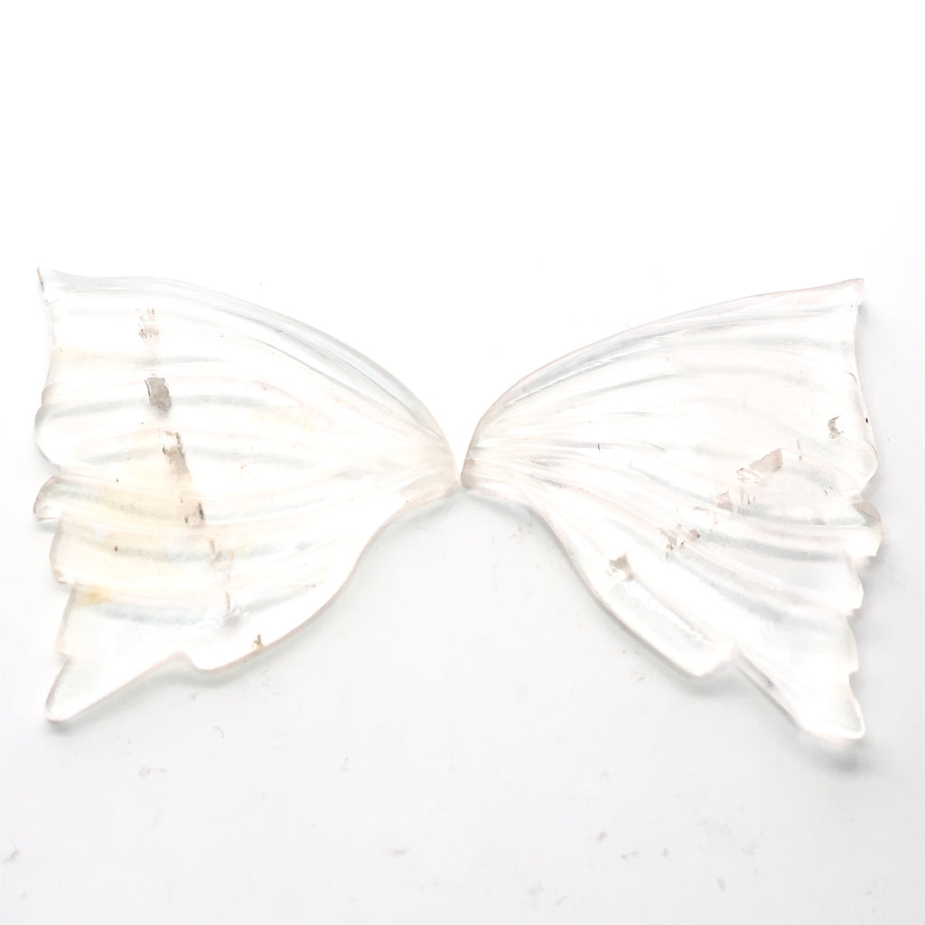 33.93cts Natural White Butterfly Quartz Carving - BC64