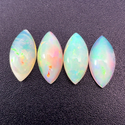 4.03cts Natural Welo White Opal Gemstone 4PCSet - Marquise Shape - OPRGT-11